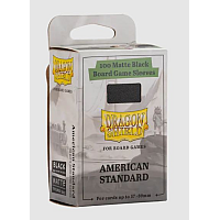 (57x89mm) Board Game Sleeves - American Standard Black Sleeves