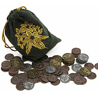 Metal Coin Set with Floral Theme - For any Board Game