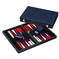 Backgammon: Blue, Medium, imitation leather (1734)