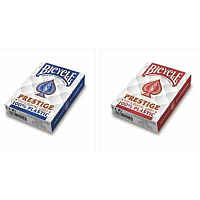 Bicycle Prestige Jumbo poker cards (Red or Blue), 100% plastic