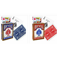 Bicycle Rider Standard poker cards golden frame, Red or Blue